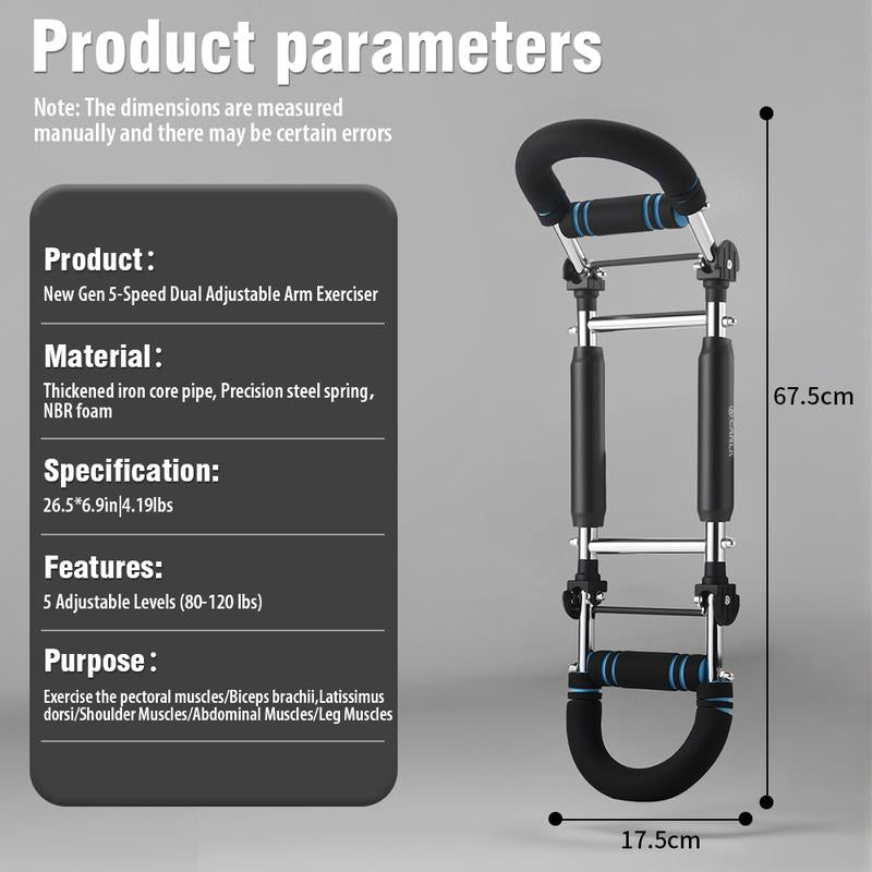 Twister Arm Trainer,Five Adjustable Levels Resistance Chest Workout Equipment,80-120Lbs Portable Chest Clip Trainer and Arm Exerciser,Portable Home Fitness Equipment