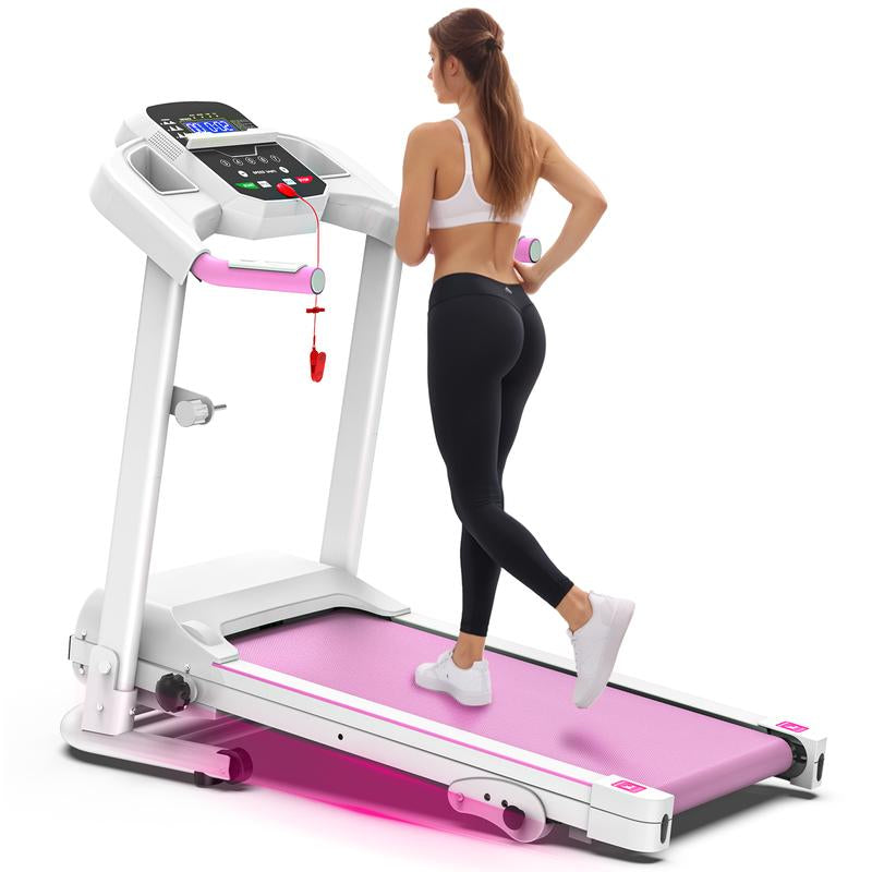 LIVIVOX 7.5 MPH Foldable Walkable Walking Treadmill with Handle，Remote Control ，Wheels for Easy Moving，265Lbs Weight Capacity Outdoorfun Home Gym Fitness Equipment Workout Calories， Ideal for Home/Office,Apartment ,Incline Treadmill
