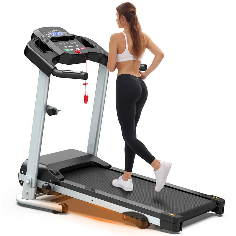 LIVIVOX 7.5 MPH Foldable Walkable Walking Treadmill with Handle，Remote Control ，Wheels for Easy Moving，265Lbs Weight Capacity Outdoorfun Home Gym Fitness Equipment Workout Calories， Ideal for Home/Office,Apartment ,Incline Treadmill