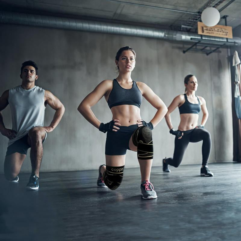 (2 Pack) Copper Knee Braces with Strap for Knee Pain Women and Men, Knee Compression Sleeve for Arthritis, ACL, Meniscus Tear, Joint Pain Relief, Knee Support for Working, Running,