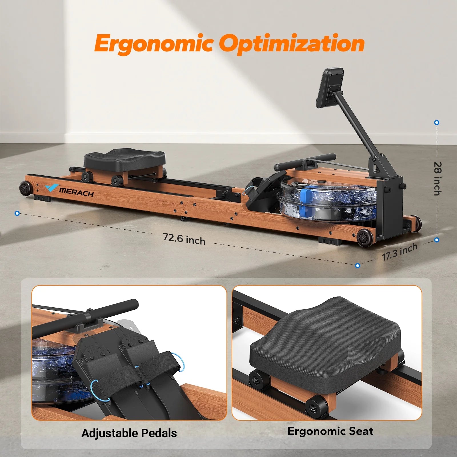 Compact Rowing Machine (Magnetic - Foldable)