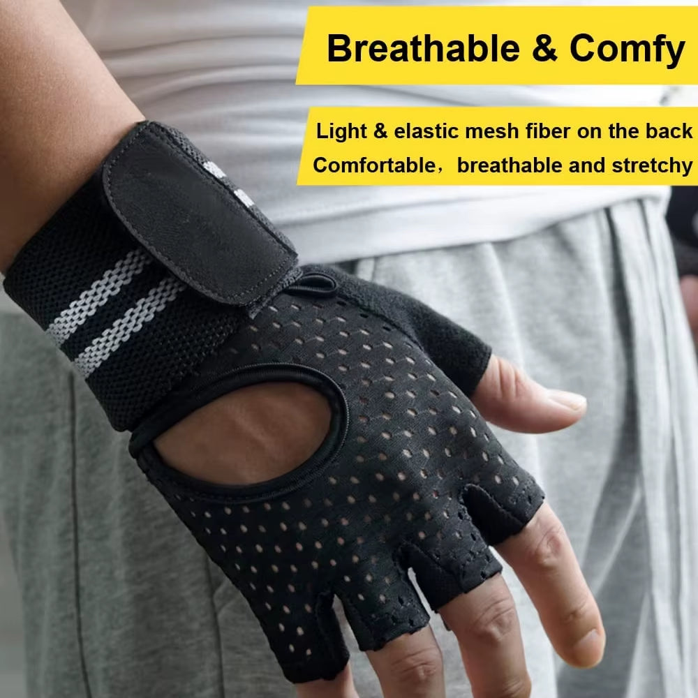 Weightlifting Gloves Men Women Workout Glove Barbell Gym Fitness Gloves with Wrist Support for Cossfit Training Exercise Protect
