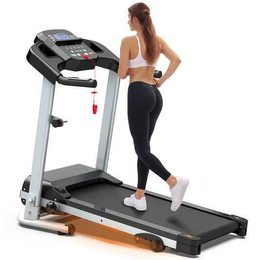 LIVIVOX 7.5 MPH Foldable Walkable Walking Treadmill with Handle，Remote Control ，Wheels for Easy Moving，265Lbs Weight Capacity Outdoorfun Home Gym Fitness Equipment Workout Calories， Ideal for Home/Office,Apartment ,Incline Treadmill