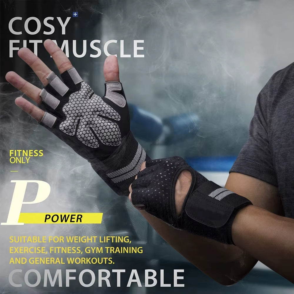 Weightlifting Gloves Men Women Workout Glove Barbell Gym Fitness Gloves with Wrist Support for Cossfit Training Exercise Protect